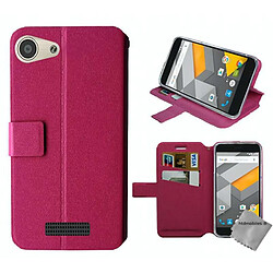 Htdmobiles HTD Mobiles Housse portefeuille SFR Startrail 8 - Rose Étui folio PU - Protection avec film écran - Emplacements carte