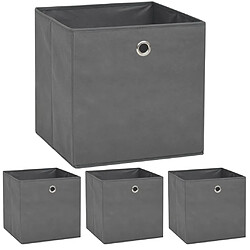 VIDAXL Boîte de rangement en tissu Gris