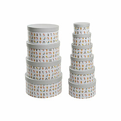 Dkd home decor Boîte de rangement fleurs - Blanc