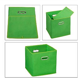 Helloshop26 Lot de 2 boîtes de rangement tissu - Vert