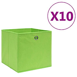 vidaXL Boîtes de rangement tissu Vert 10pcs