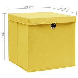 VidaXL Boîtes de rangement jaune 10 pcs pas cher
