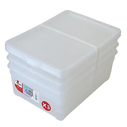 Sundis Boîtes de rangement pour chaussures - Transparent Boîtes de rangement pour chaussures - plastique - rectangulaires - lot de 3 - transparentes
