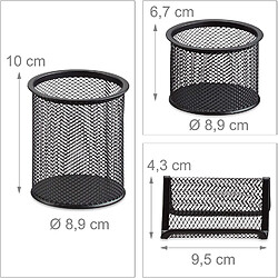 Helloshop26 Organisateur de bureau métal - Noir