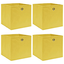 VidaXL Boîtes de Rangement Pliables Jaune 4 pcs