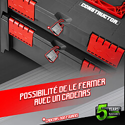 Constructor Boîte à outils empilable - Gris/Rouge pas cher