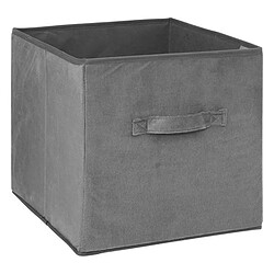 Avis Toilinux Lot de 2 cubes de rangement en tissu l.31 x h. 15 cm - Gris foncé chiné