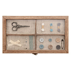 Atmosphera Boîte à couture en bois Atelier d'hivers - L. 30 x H. 10 cm - Marron