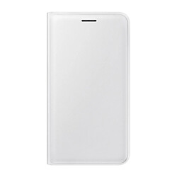 Samsung Étui Folio Galaxy J1 2016 - Blanc Étui Folio Original - Protection intégrale - Rangement carte - Remplace cache-batterie - Design élégant