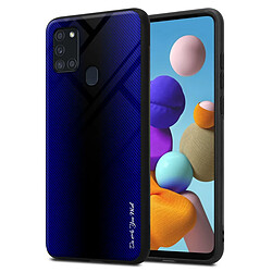 Cadorabo Coque Samsung Galaxy A21s Mauve Coque TPU et verre trempé - Protection complète - Design tendance - Accès direct aux boutons et ports