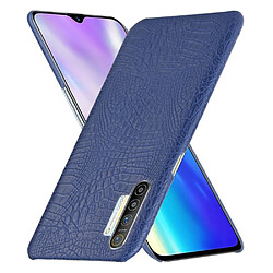 Wewoo Coque Rigide Pour les cas de choc PC + PU Crocodile antichoc OPPO Realme XT / X2 / K5 Bleu