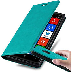 Cadorabo Nokia Lumia 830 Étui Turquoise Étui portefeuille en TPU ultra-fin - Fonction stand - Compartiments pour cartes - Fermeture magnétique