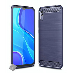 Htdmobiles HTD Mobiles Coque silicone Xiaomi Redmi 9A - Bleu foncé Coque en silicone carbone - Protection choc et rayures - Apparence moderne