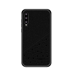Coque pour Huawei P30 - Noir Coque hybride en TPU et PU - Protection anti-chocs - Design élégant