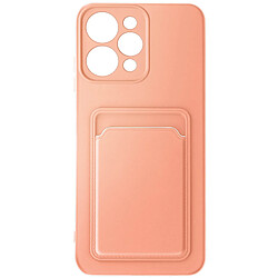 Avizar Coque Xiaomi Redmi 12 - Rose Poudré Coque silicone souple anti-traces - Porte-carte intégré - Protection anti-choc et rayures