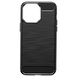 Avizar Coque iPhone 14 Pro Noir Coque renforcée iPhone 14 Pro - Silicone - Effet brossé - Finition carbone