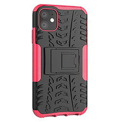 Wewoo Coque Rigide Pour iPhone 11 Texture TPU + PC Antichoc avec Support Rose