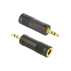 GEMBIRD Adaptateur Audio Jack A-6.35F-3.5M - Noir