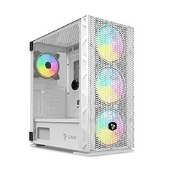 Savio Raptor White X1 Blanc Boîtier PC moyen tour gaming - verre trempé - façade mesh - RGB - watercooling
