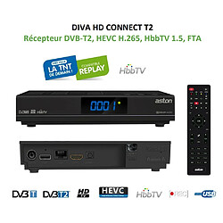 Aston DIVA HD CONNECT T2 Récepteur DVB-T2 HD - PVR - HbbTV - HDMI - Noir