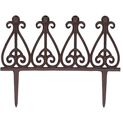 Esschert design bordurette fonte - Marron Bordurette de jardin - en fonte - bordure rigide décorative