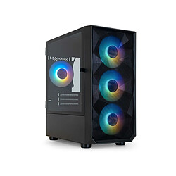 TooQ TQGCC901-B Boîtier ATX semi-tour - Illumination RGB - Connectique complète - Construction en acier