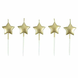 Paris Prix Lot 5 Bougies 3D Étoile 7 cm - Or
