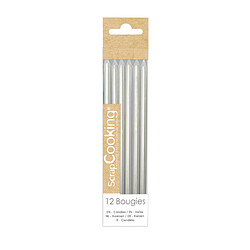 Avis ScrapCooking 12 Bougies Longues Argentées 12cm