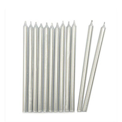 Acheter ScrapCooking 12 Bougies Longues Argentées 12cm