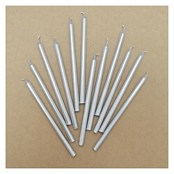 ScrapCooking 12 Bougies Longues Argentées 12cm