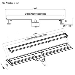 Caniveau de douche 100cm - Inox 304 pas cher