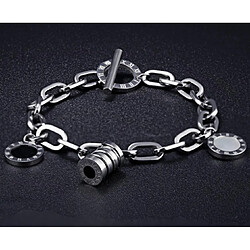 Pendentif femme chiffres romains chaîne bracelet - Argenté