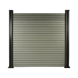 Habitat Et Jardin Lames composite de clôture 160x25.8 cm - Gris