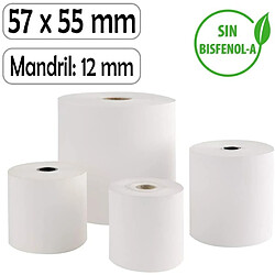 Lot 8 rouleaux papier thermique - 57x55x12mm