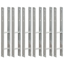 VidaXL Piquets de clôture Argenté 8x6x60 cm