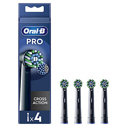 Oral-b Pro Cross Action - Noir Brossettes pour brosse à dents électrique - Technologie oscillo-rotative 2D - Filaments en X - Indicateur d’usure - Compatibles brosses Oral-B (hors Pulsonic et iO)