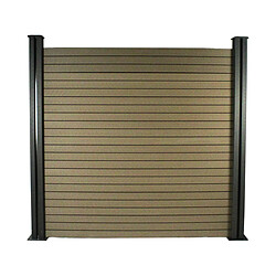 Habitat Et Jardin Kit Clôture 8 x 1.6m composite - Kit de fixation offert - Marron