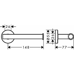 Hansgrohe Logis Porte-rouleau - Chromé