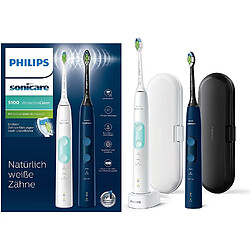 Philips ProtectiveClean 5100 - Bleu Brosse à dents électrique sonique - 3 modes - capteur de pression - minuterie Quadpacer/Smartimer - 62 000 mouvements/min - 1 brossette - non connecté