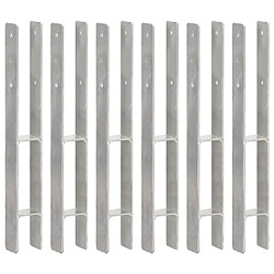 vidaXL Piquets de clôture 6 pcs - Acier galvanisé