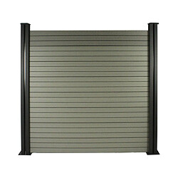 Habitat et Jardin Clôture composite - Gris - 4.8x1.2 m