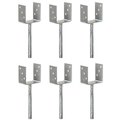 vidaXL Piquets de clôture - 30 cm Argenté