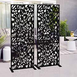 Idmarket MARKET Panneau FLOWER noir mat