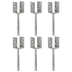 VidaXL Piquets de Clôture 6 pcs - Argenté