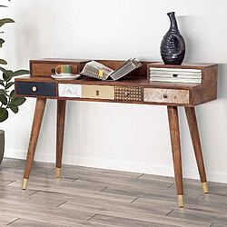 BOIS & CHIFFONS Bureau Peau de Vache Manguier