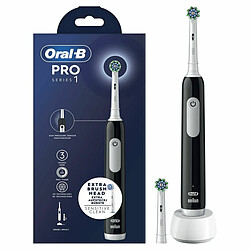 Oral-b Pro 1 Black - Noir Brosse à dents électrique - Brossage oscillo-rotatif 2D - 3 modes - Minuteur 2 min - Rechargeable - Non connectée - 4 brossettes incluses