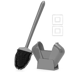 Brosse de toilette silicone - Gris