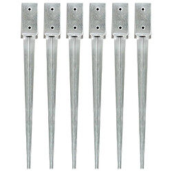 vidaXL Piquets au sol - 75 cm Argenté