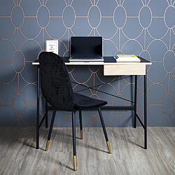 The Home Deco Factory Bureau industriel en bois et métal - L.100 x H.75 cm - Noir pas cher