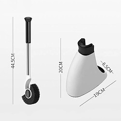 Brosse de toilette avec support inox - Blanc